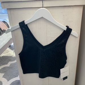 Black leopard crop top beyond yoga